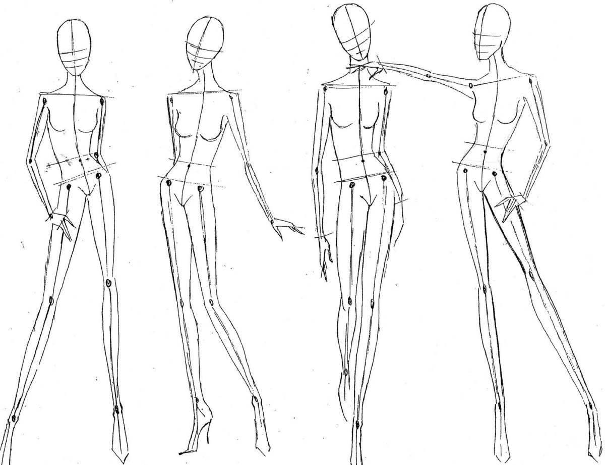 Эскизы моделей для рисования одежды шаблоны