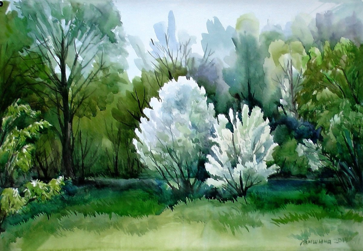 Рисунок весна в лесу