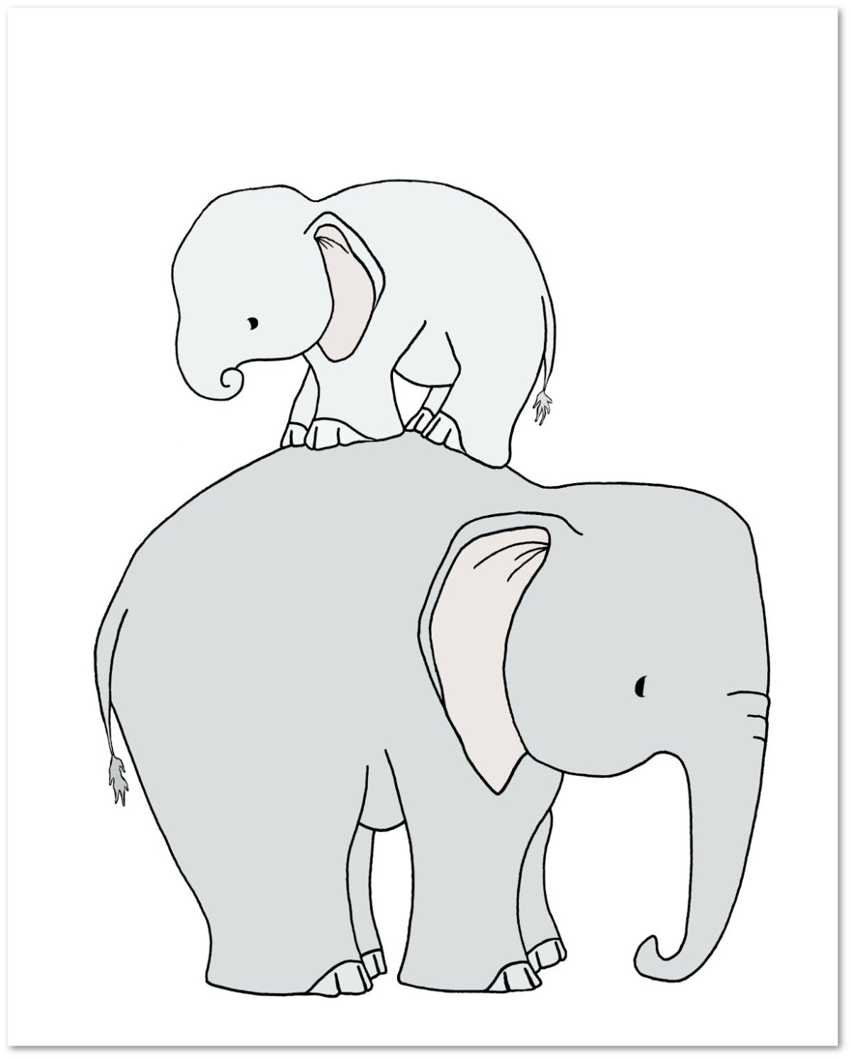 Слон в профиль рисунок