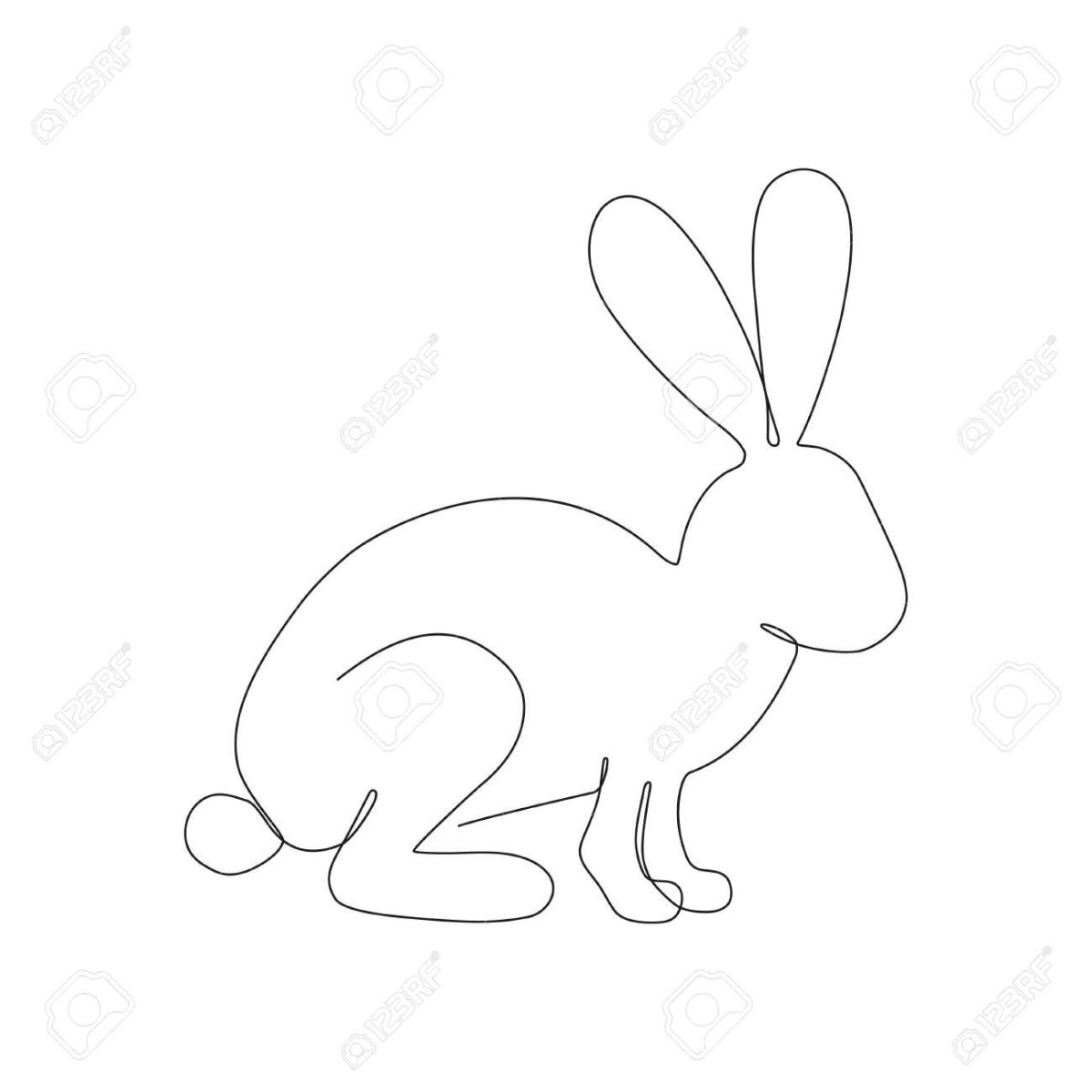 Заяц в профиль рисунок