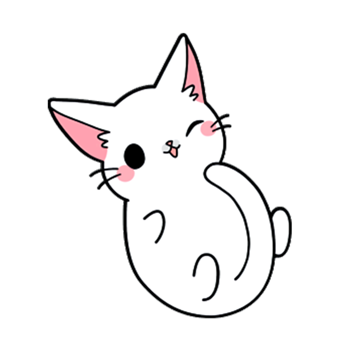 Рисунок кота черно белый легкий