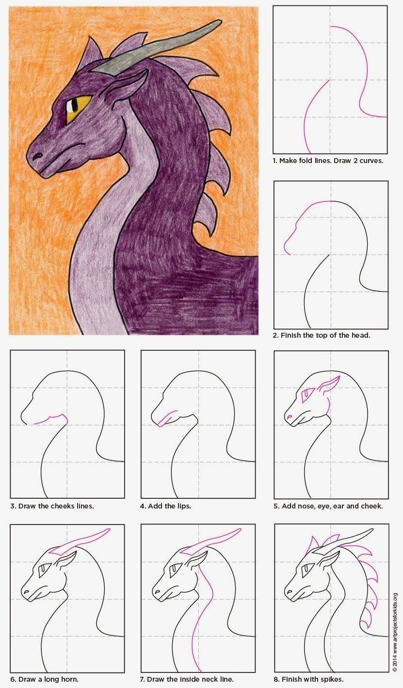 Как нарисовать дракона для детей. Пошаговые рисунки драконов. Урок рисования дракона. Дракон рисунок пошагово. Поэтапное рисование дракона для детей.