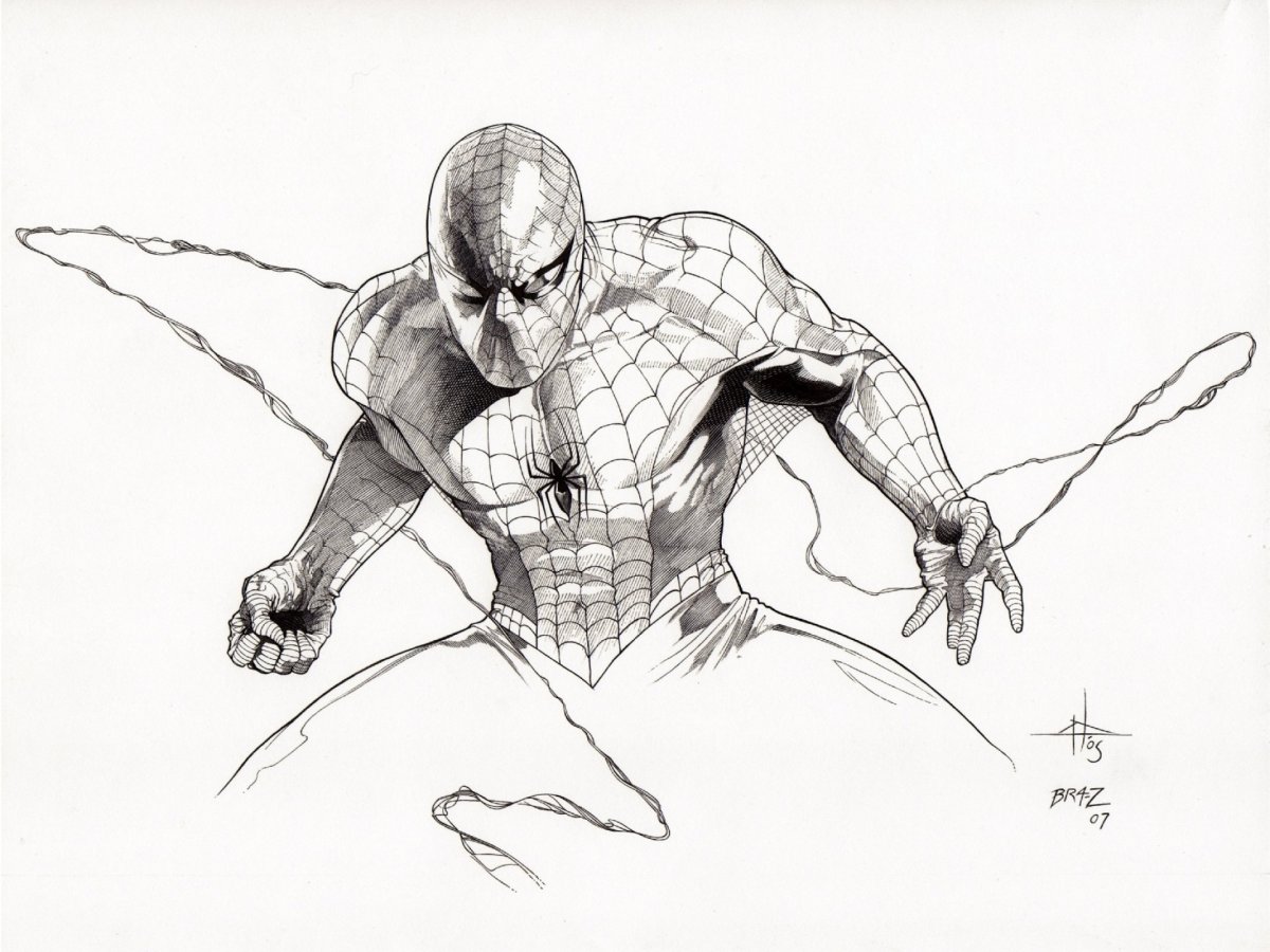 Рисунок железный человек паук