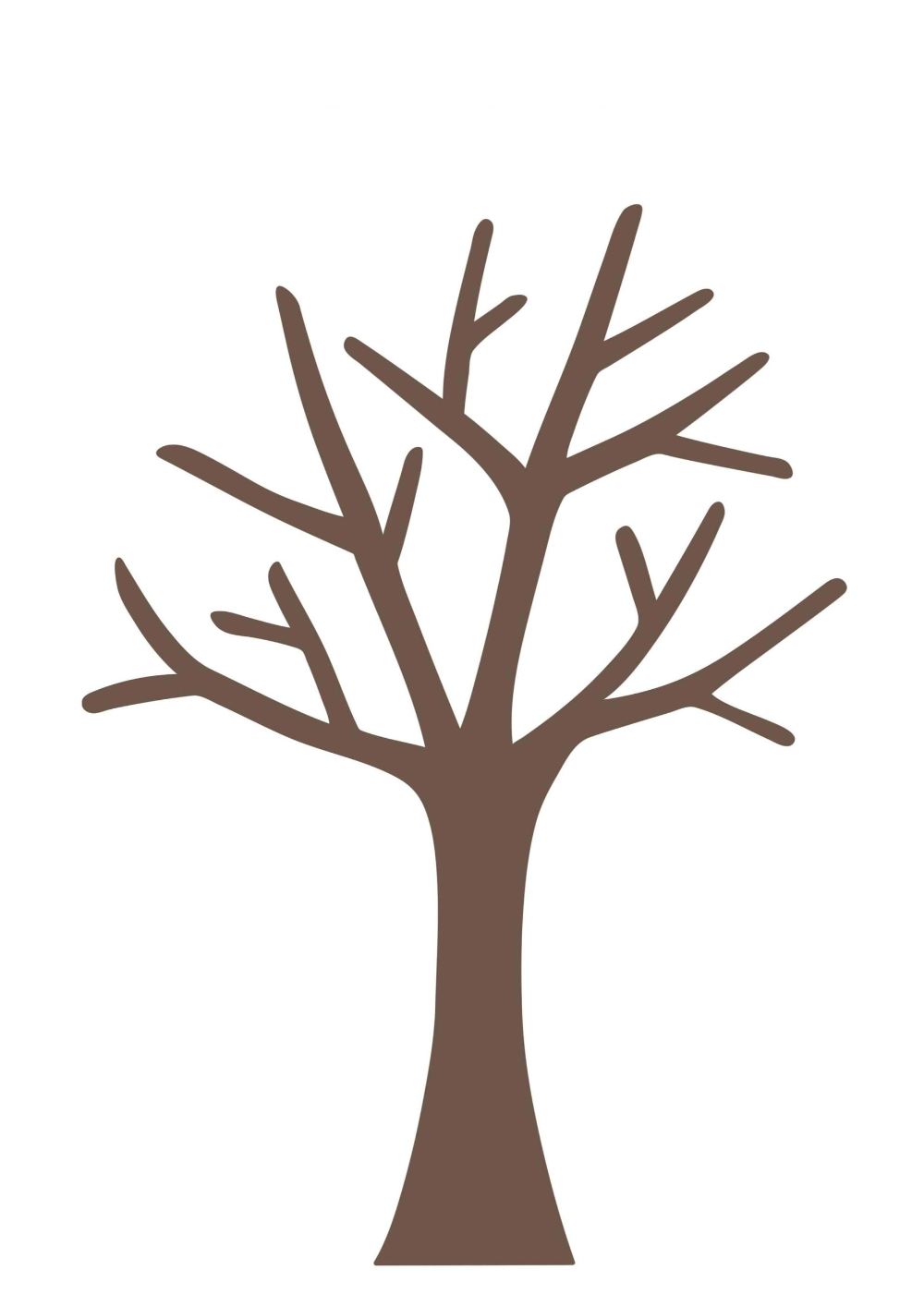 Шаблон дерево без листьев для аппликации