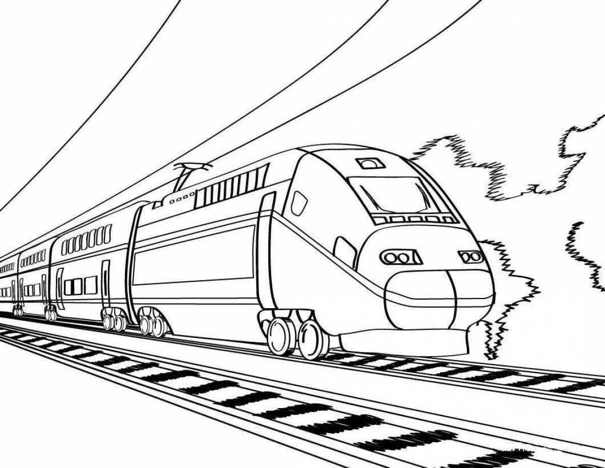 Раскраска поезд сапсан