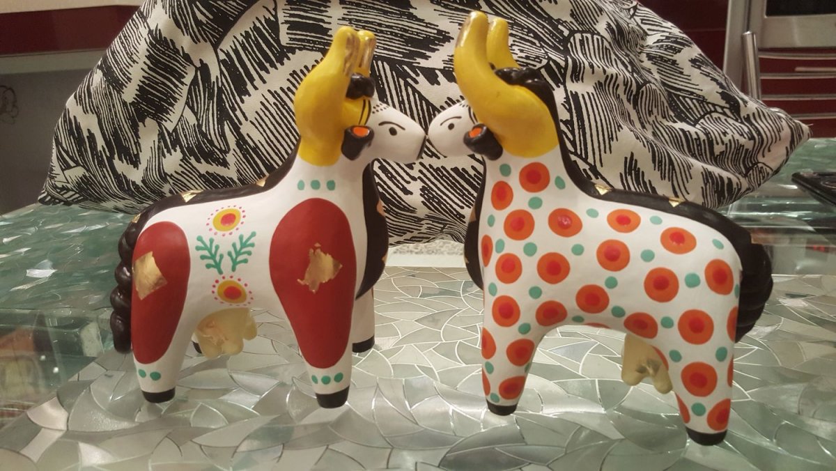 Пластилинография Дымковская лошадка