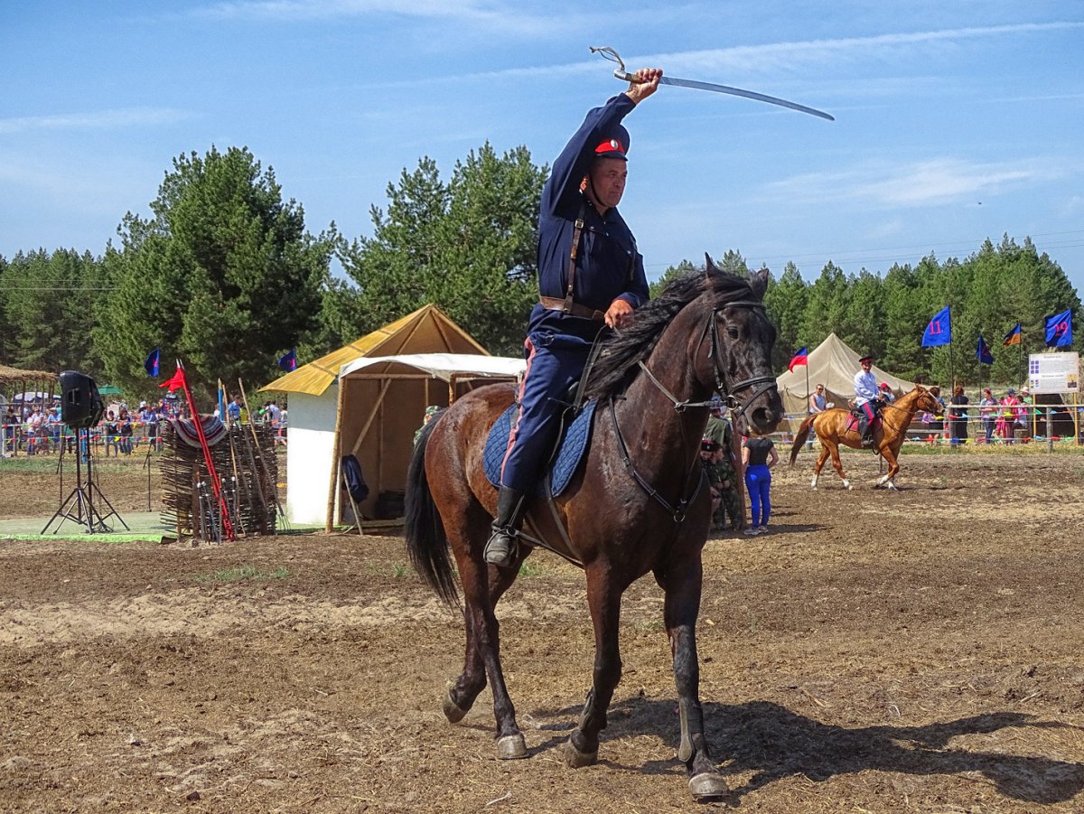 Сибирские казаки на конях