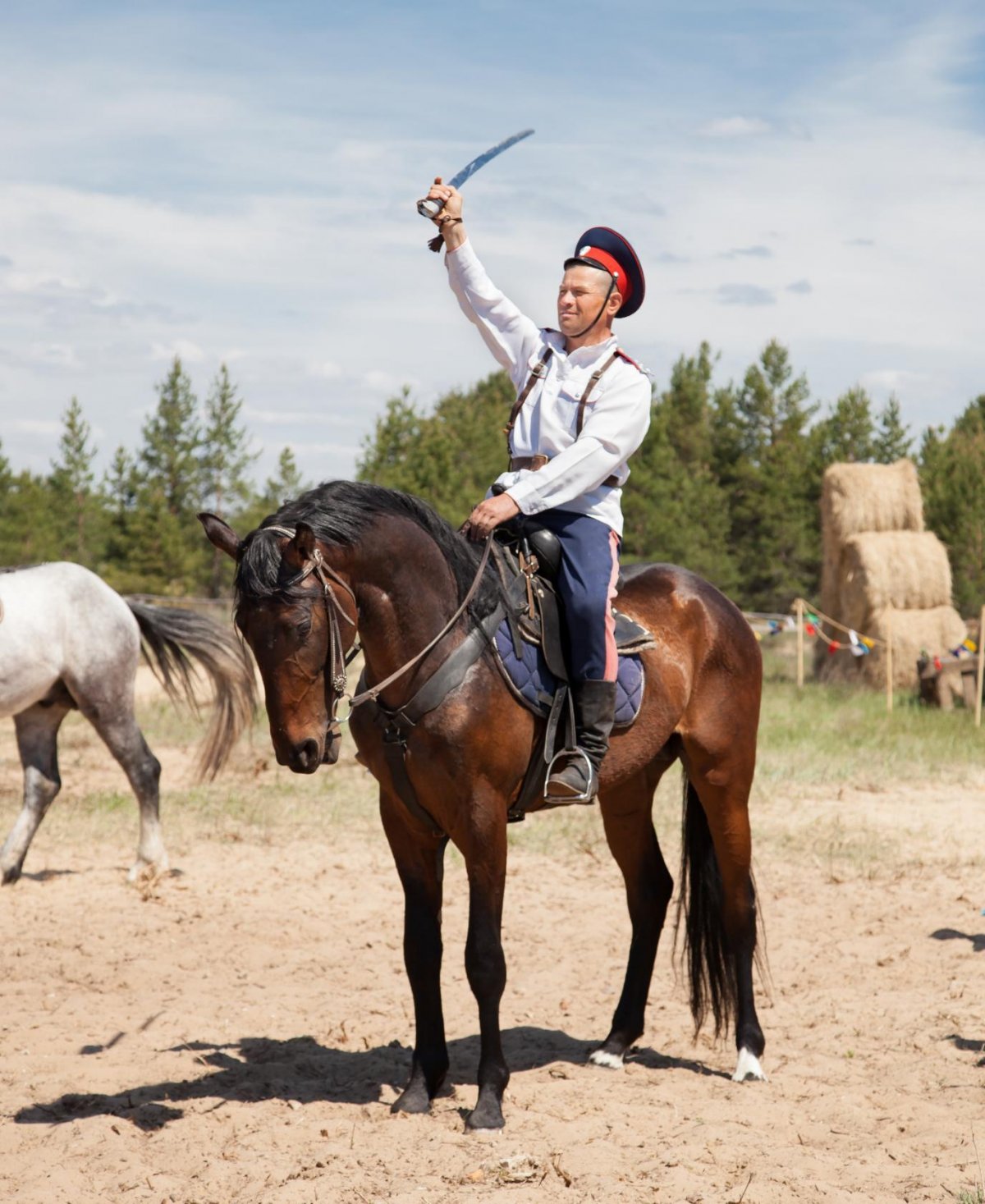 Казак на коне в Черкесске