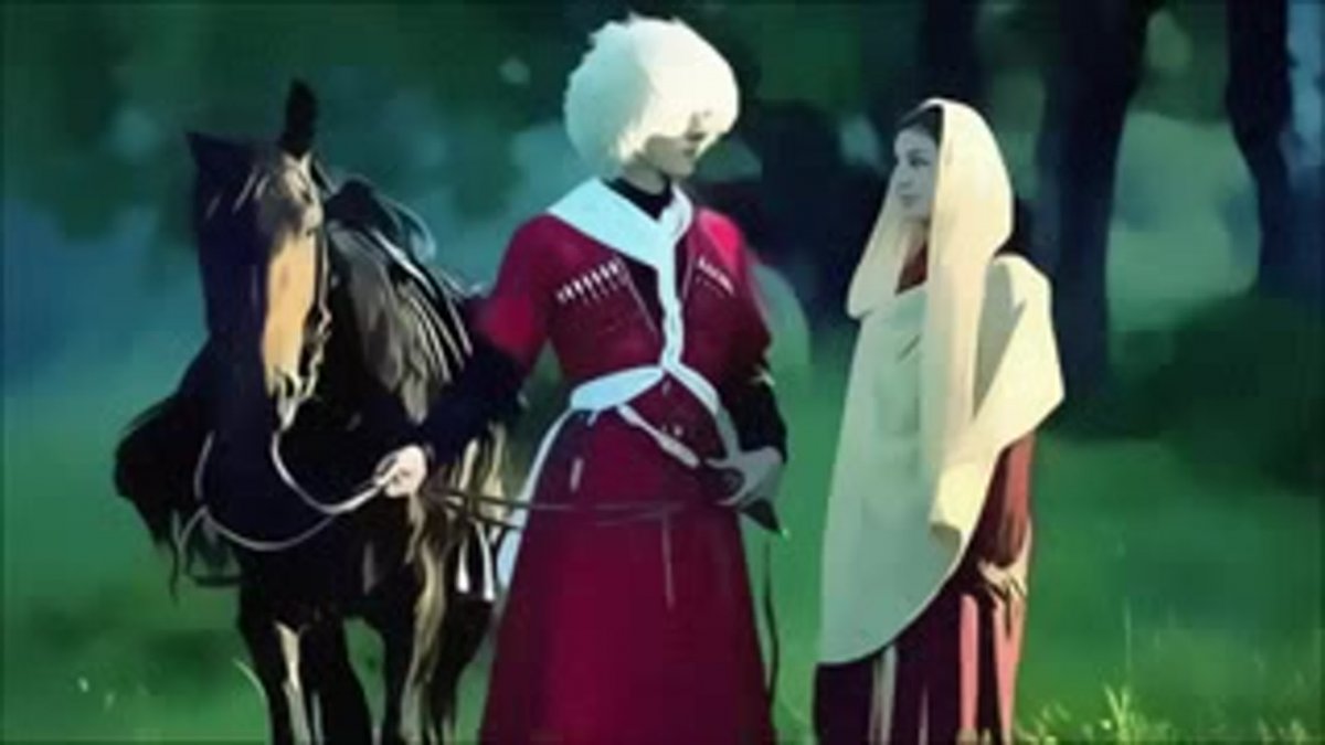 Горец в папахе и Горянка