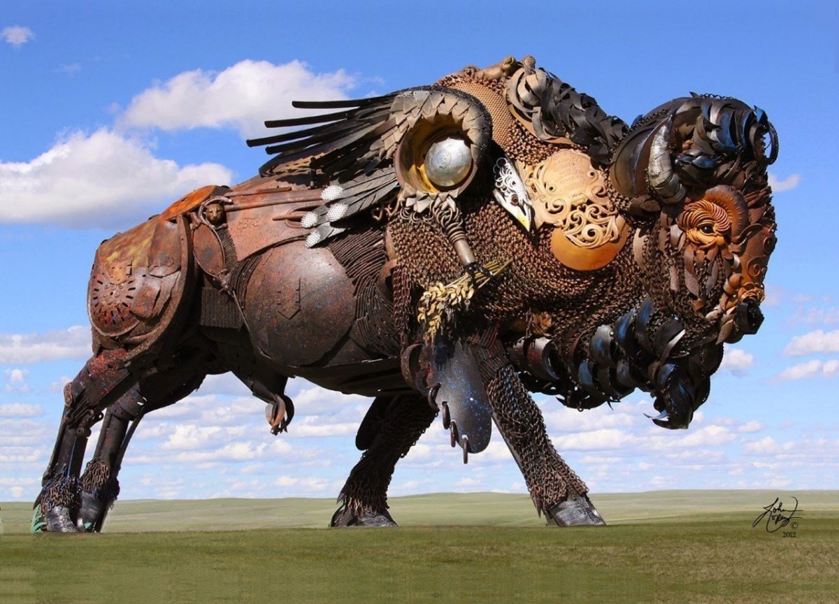 Скульптуры из металлолома