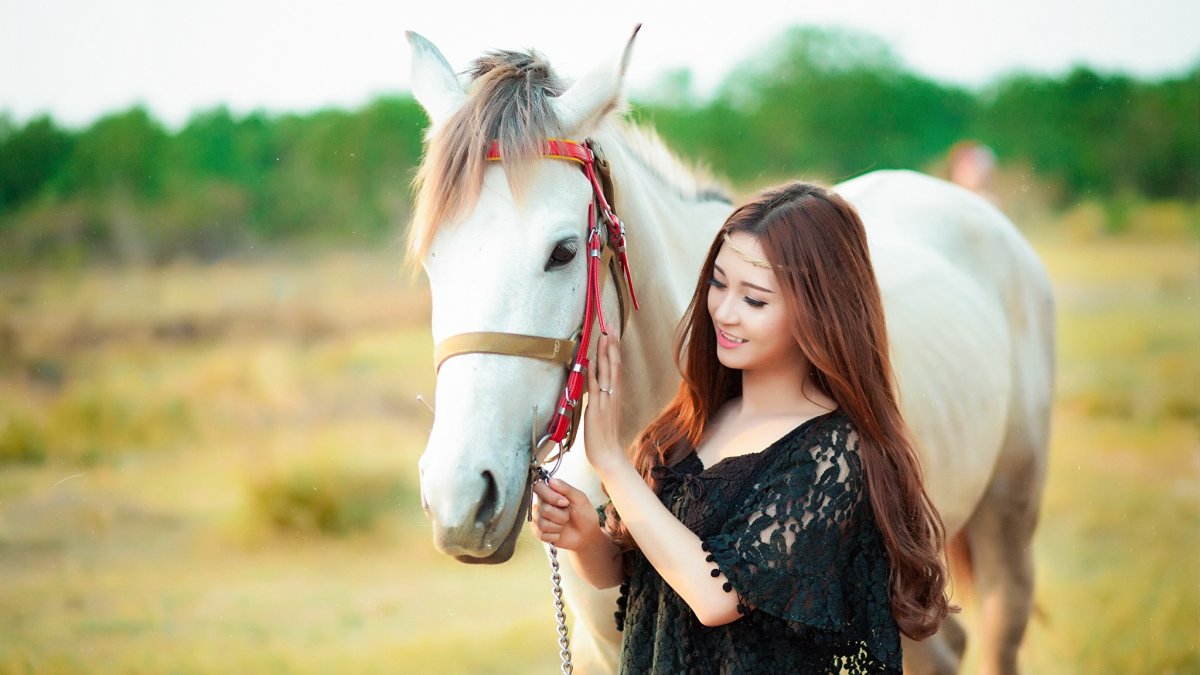 Красивые девушки и кони