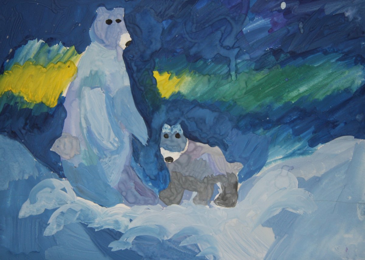 Белый медведь двойная экспозиция