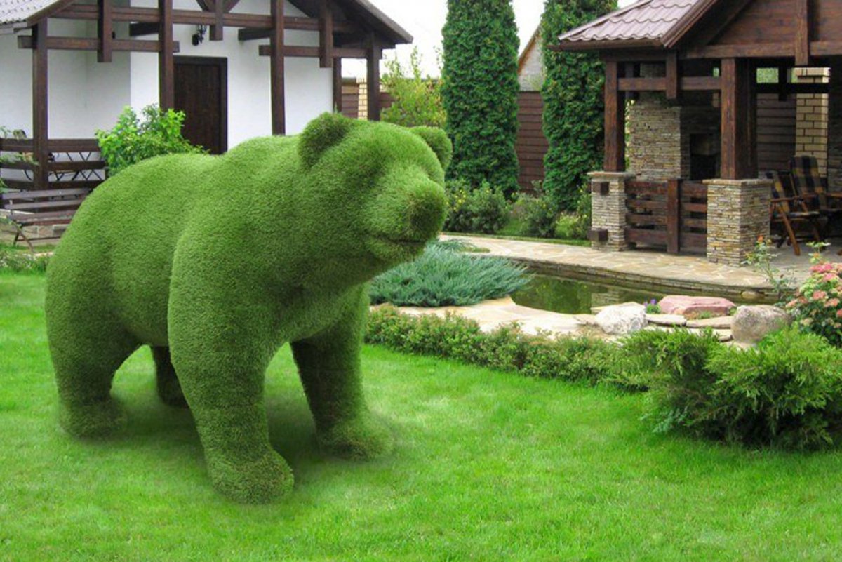 Зеленые скульптуры топиари