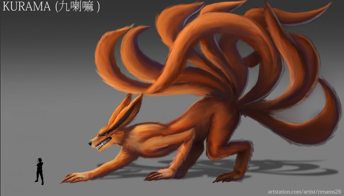 Девятихвостый Лис Наруто в полный рост
