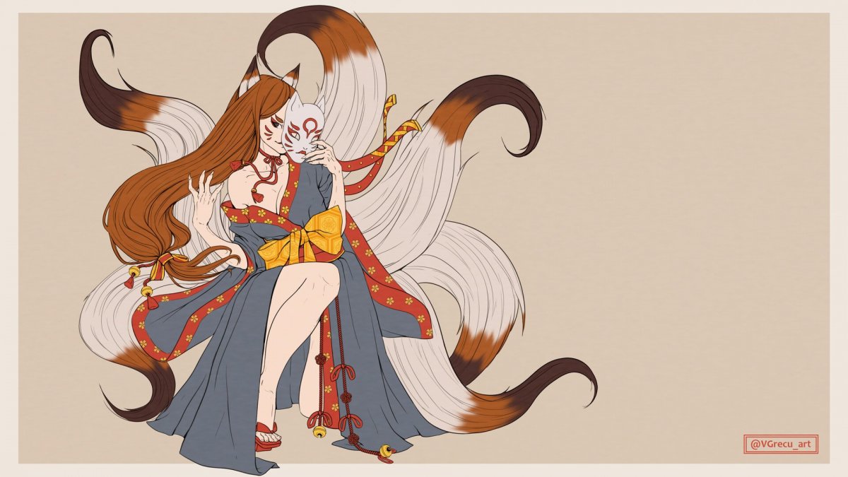 Аниме лисички Кицунэ