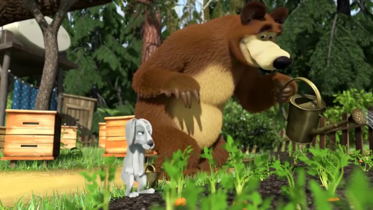 Маша и медведь медведь на велосипеде