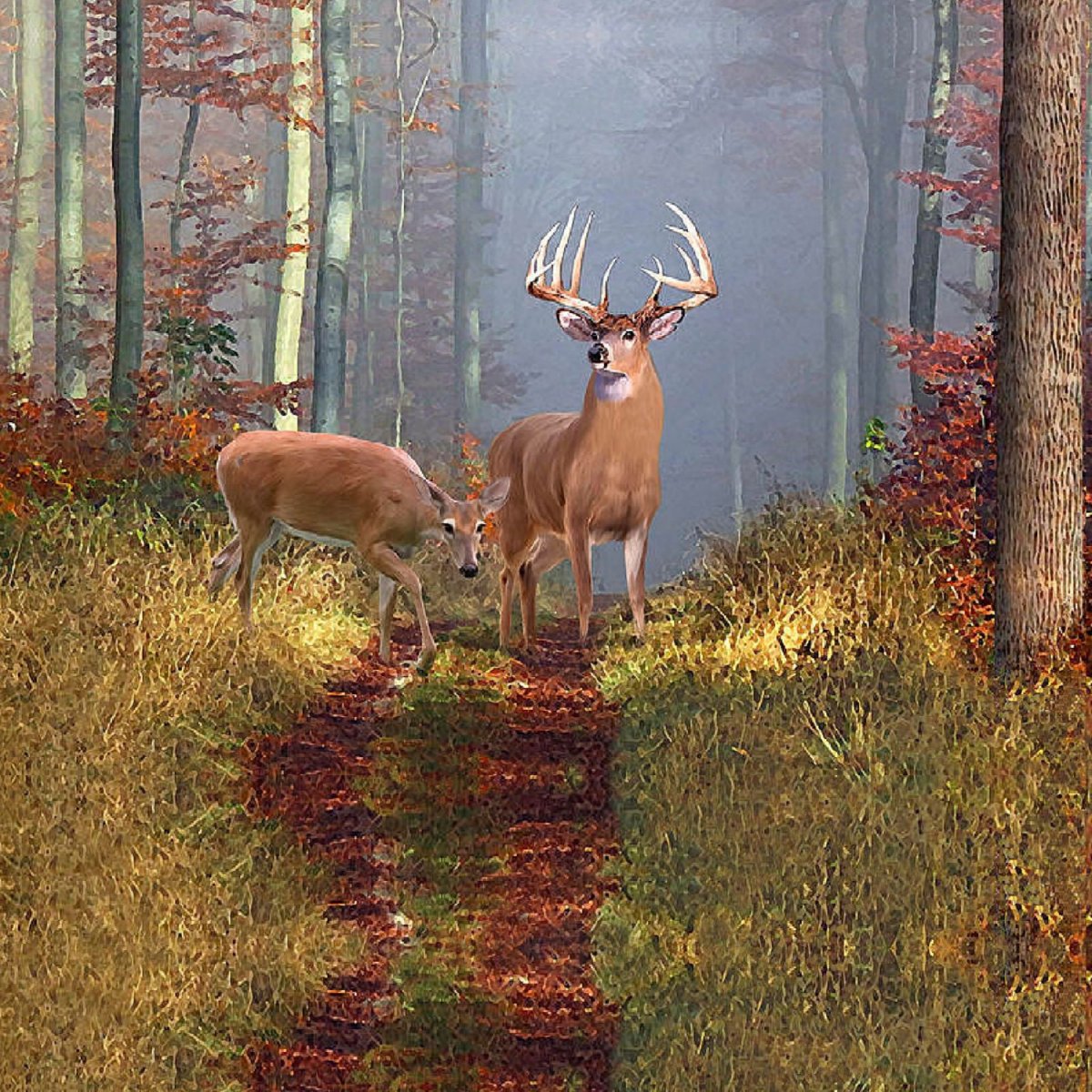 Благородный олень арт