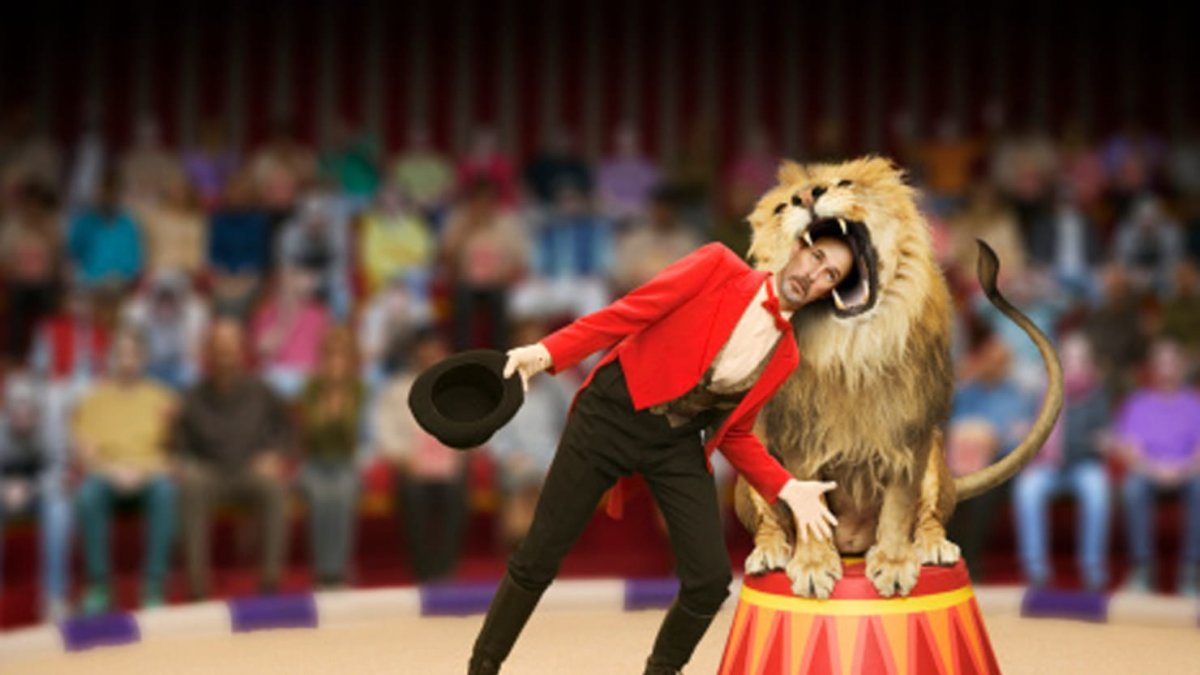Голова в пасти Льва цирк