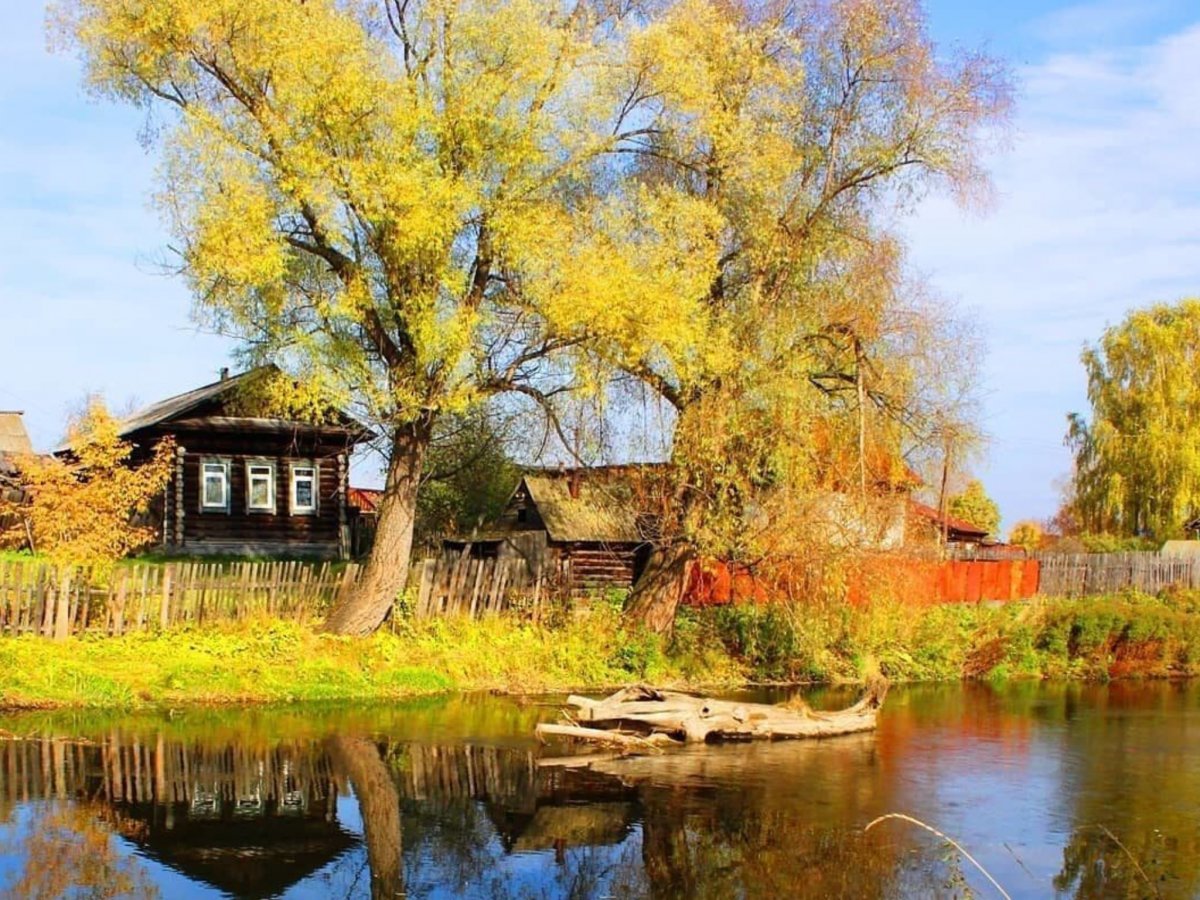 Река Вышний Пенская деревушка