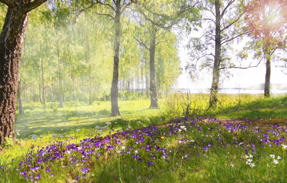 Весенний пейзаж для фотошопа