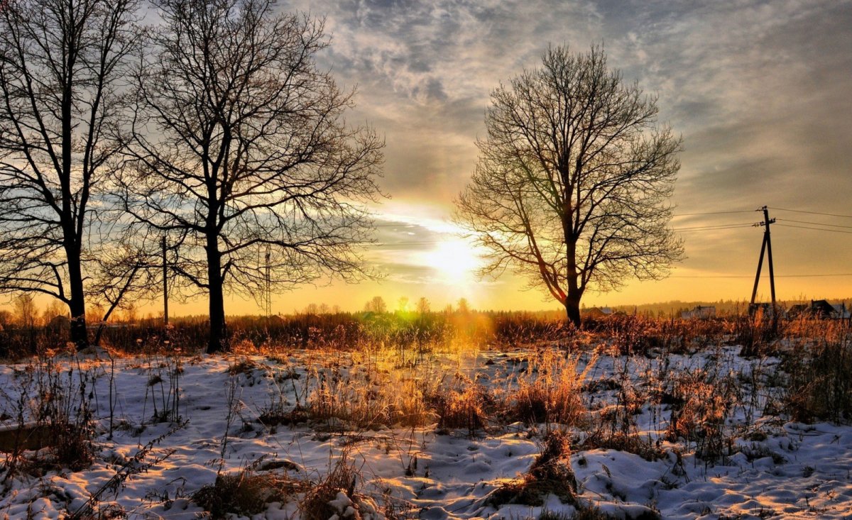 Поздняя осень солнце