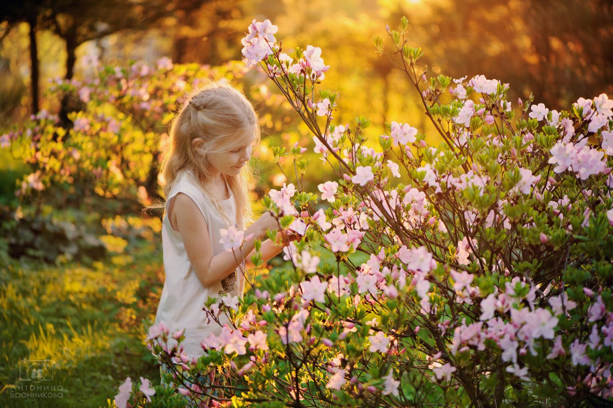 Детская фотосессия на природе весной