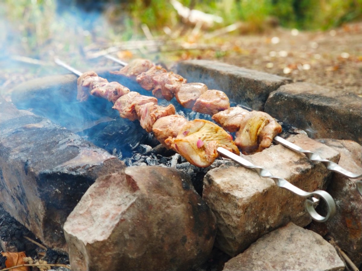 Барбекю на природе зимой