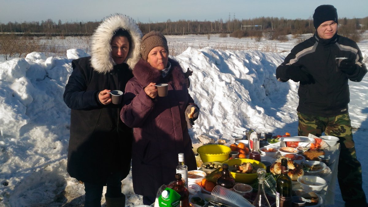 Шашлык зимой на природе