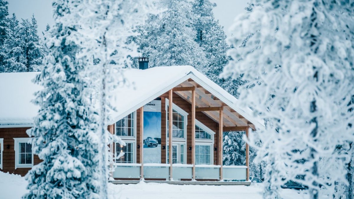 Дом в зимнем лесу