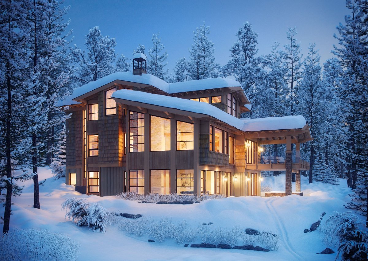 Загородный дом зимой
