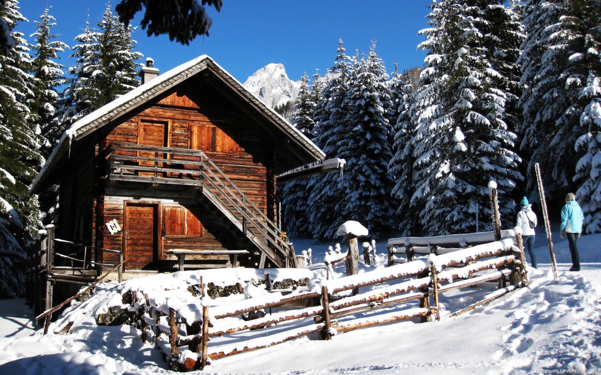 Домик в зимнем лесу