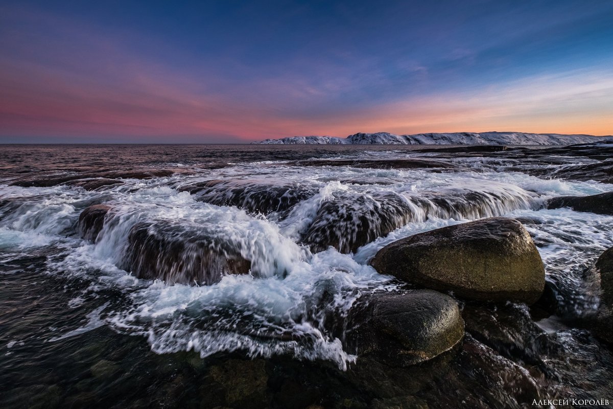 Баренцево море Териберка зимой