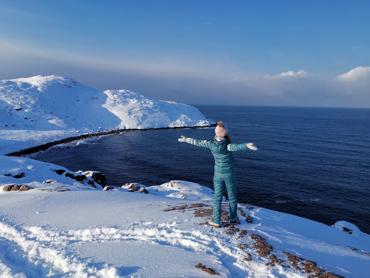 Териберка берег Баренцева моря зимой