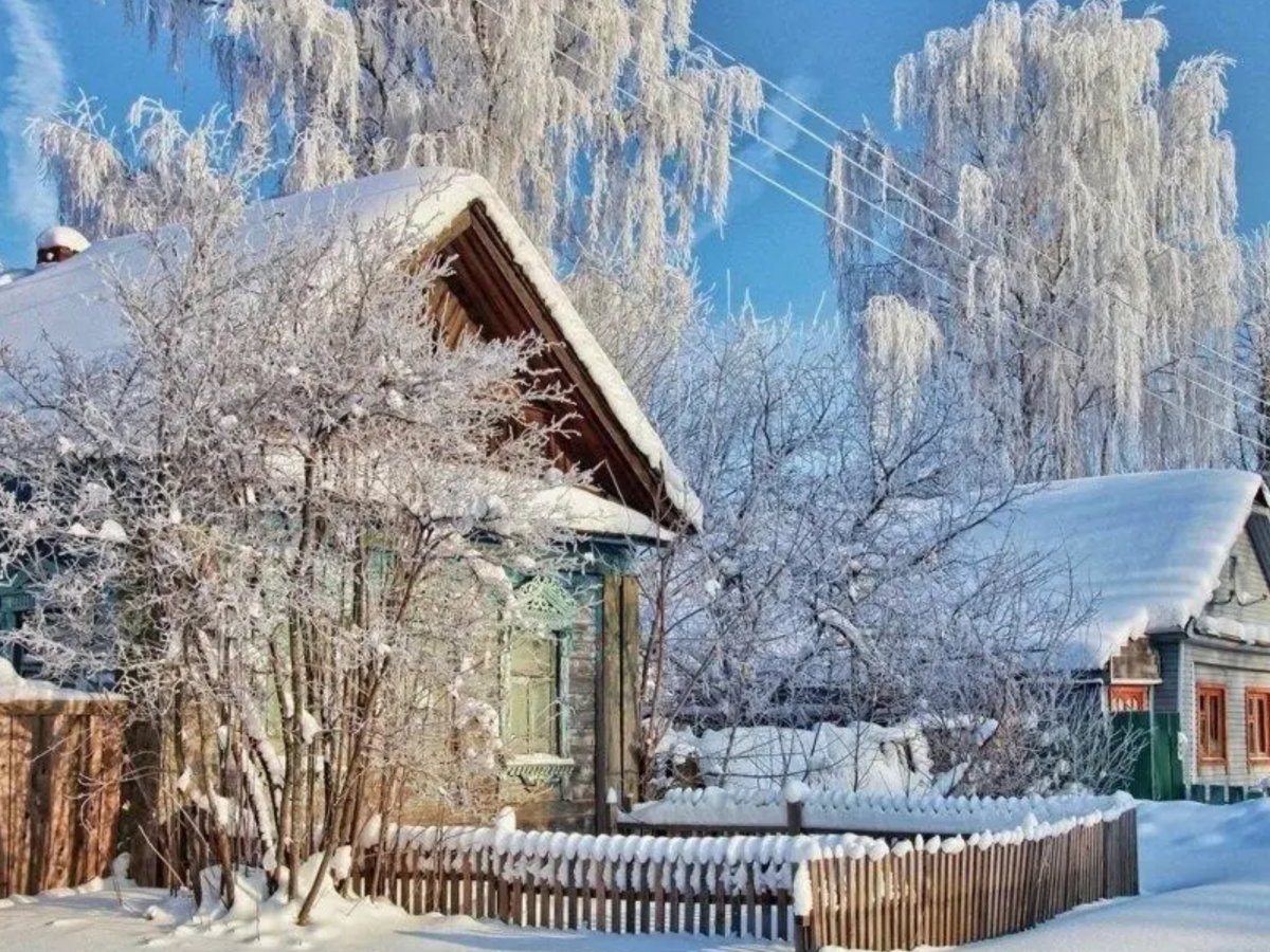 Деревня в снегу