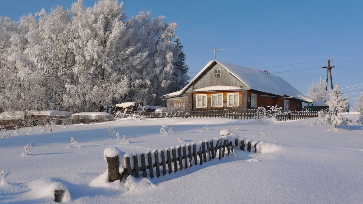 Зимняя деревня Алзамай