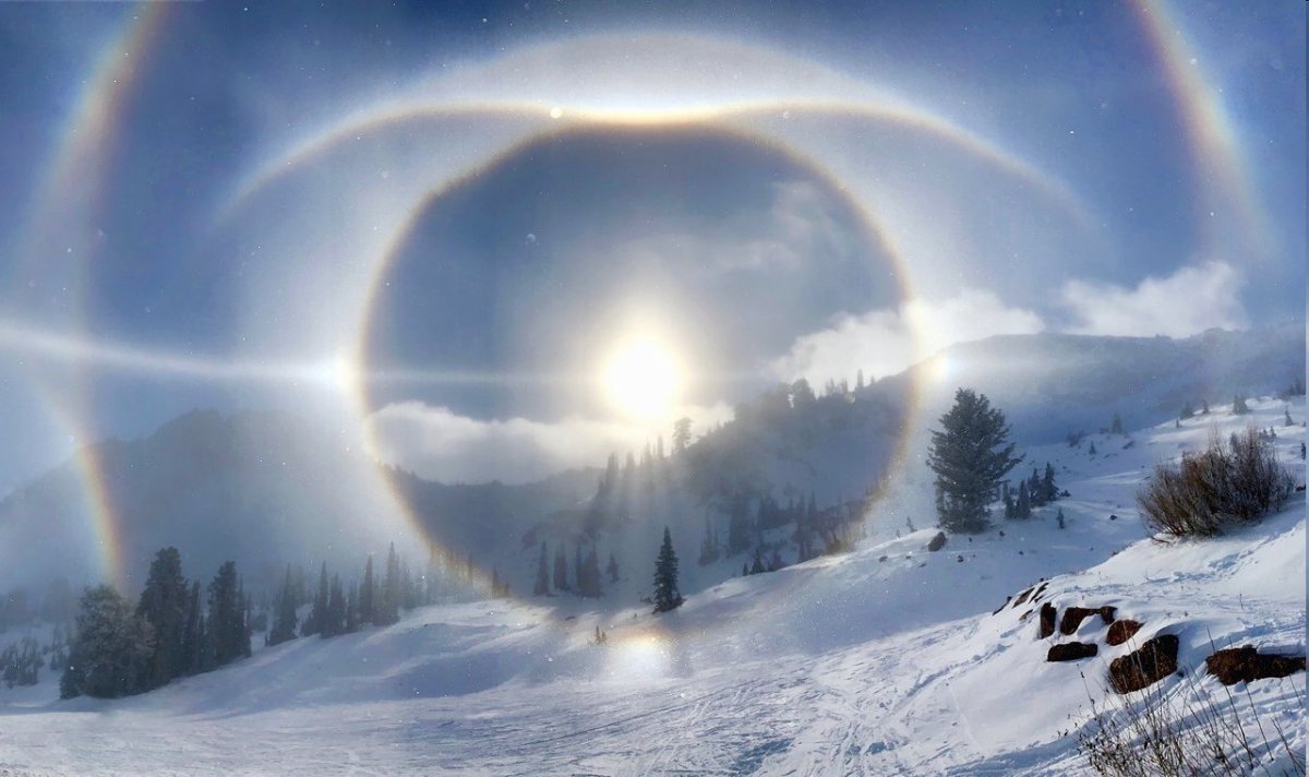 Эффект гало солнце зимой