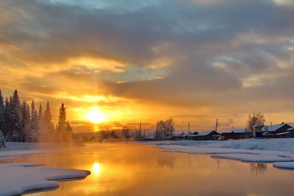 Закат зимой
