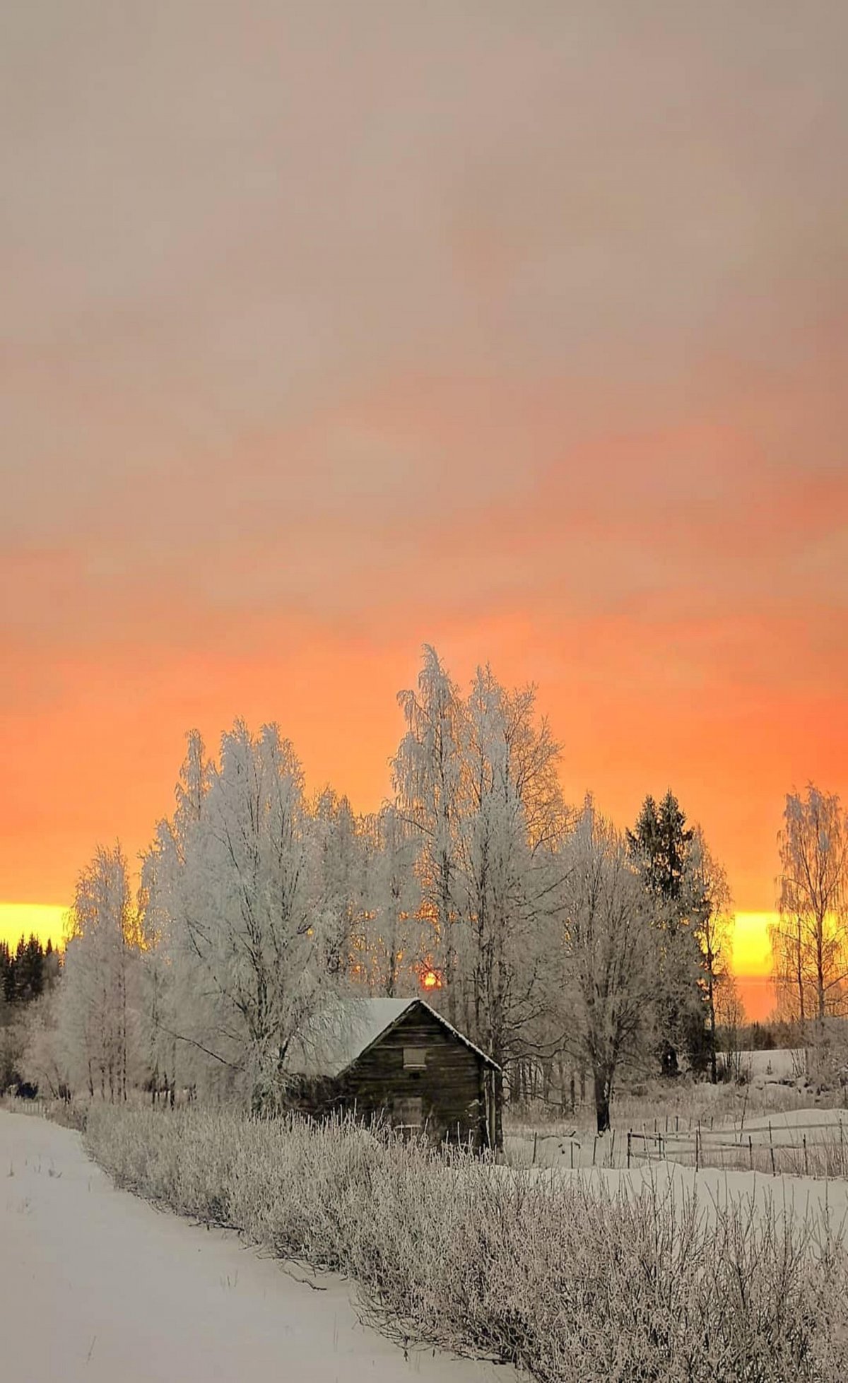 Деревенька зимой