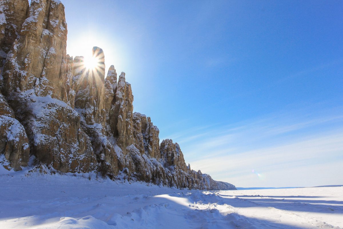 Природный парк Ленские столбы зимой