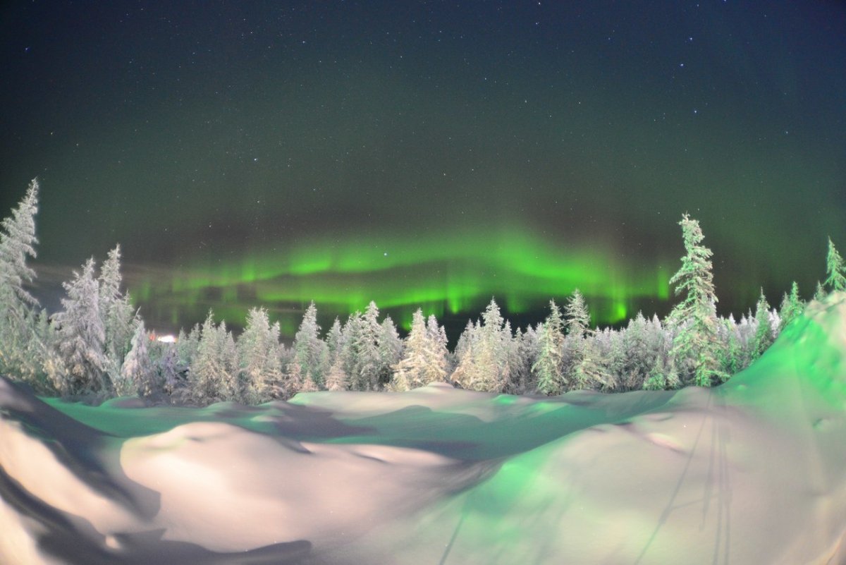 Северное сияние Якутия Айхал