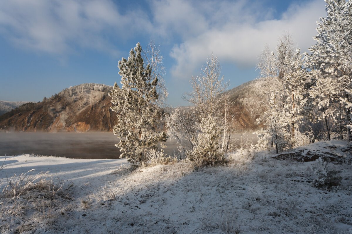 Сибирь зима Енисей Красноярск