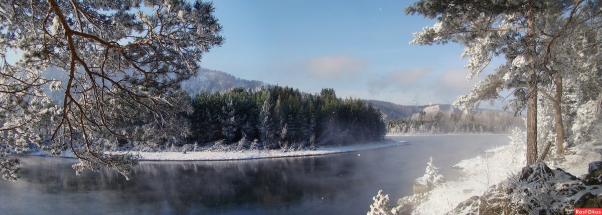 Енисей зимой в Саяногорске