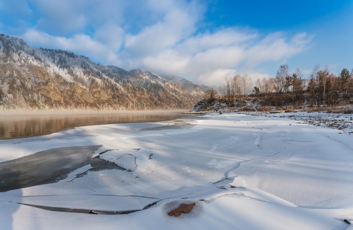Сибирь Енисей зимой