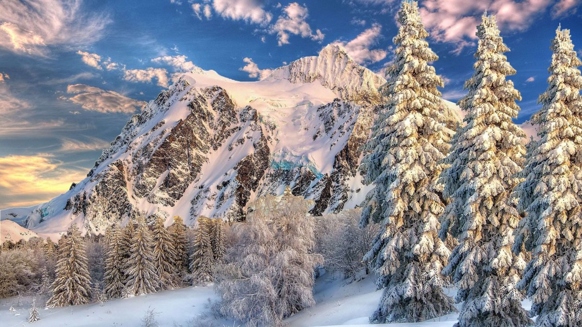 Природа зима горы