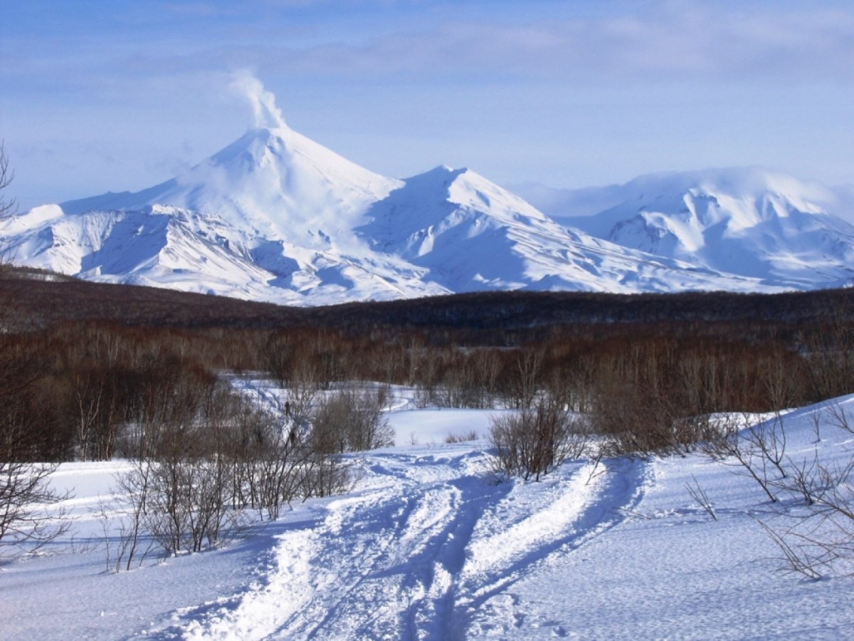 Камчатка зима сопки