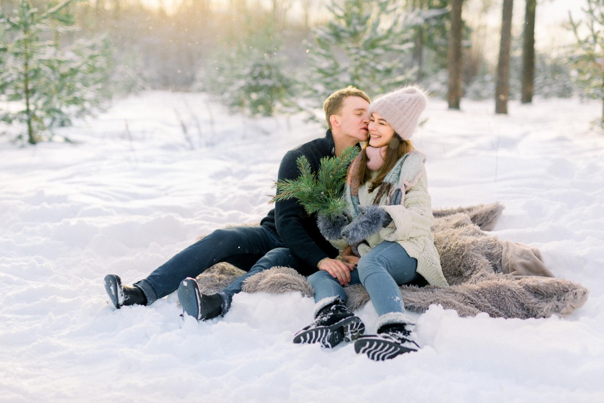 Зимняя фотосессия на улице семейная