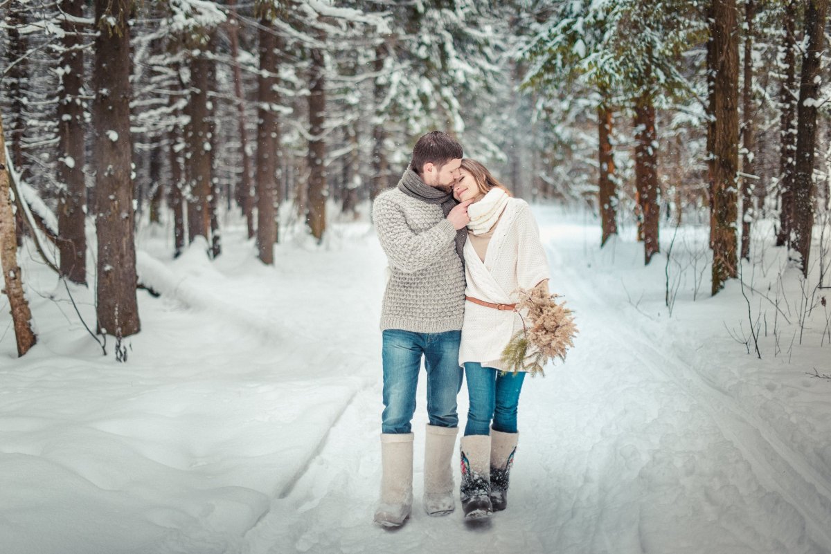 Зимняя фотосессия лав стори
