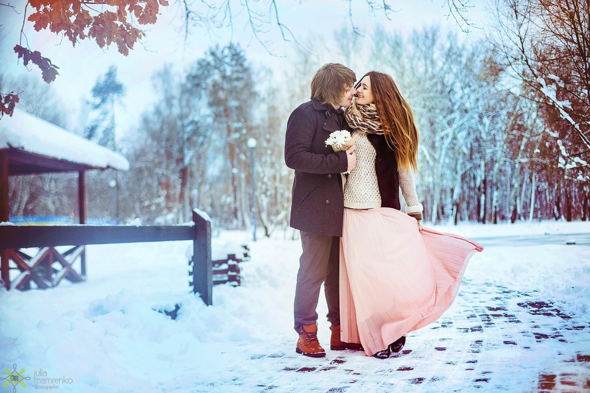 Лав стори зимой на улице