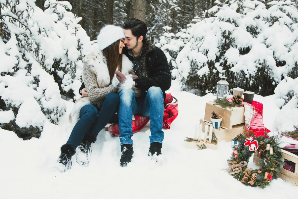 Новогодняя фотосессия в лесу