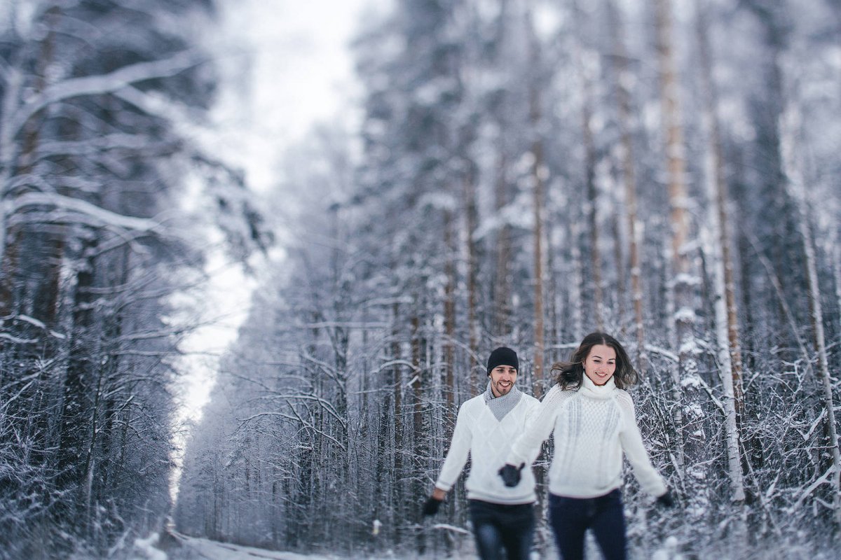 Фотосессия в лесу зимой